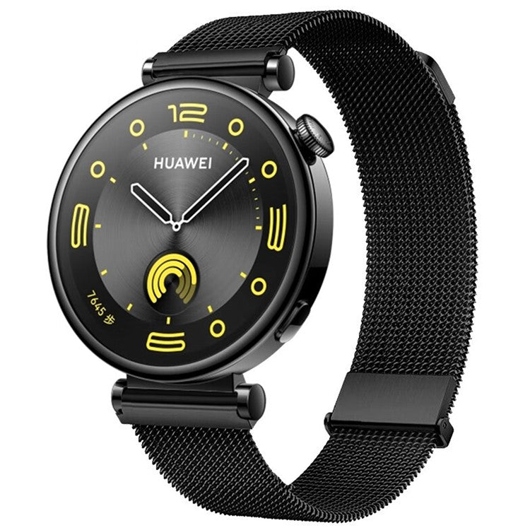 For Huawei Watch GT 4 41mm Garmin / Garmin Venu 3S 18mm Watch Band Stainless Steel Magnetic Strap - Black