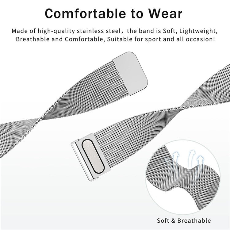 For Huawei Watch GT 4 41mm Garmin / Garmin Venu 3S 18mm Watch Band Stainless Steel Magnetic Strap - Black