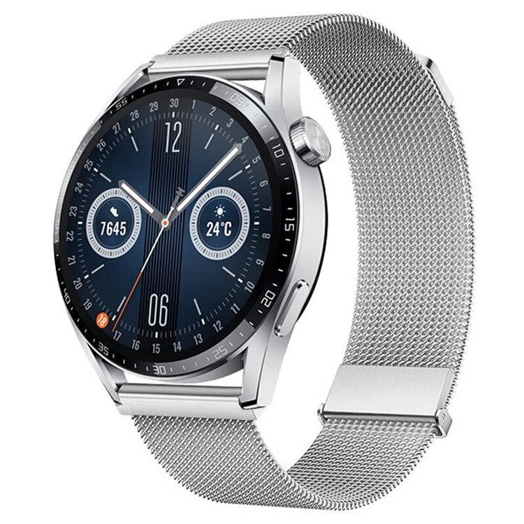 For Huawei Watch GT 3 42mm / Samsung Galaxy Watch3 41mm 20mm Magnetic Strap Replacement - Silver