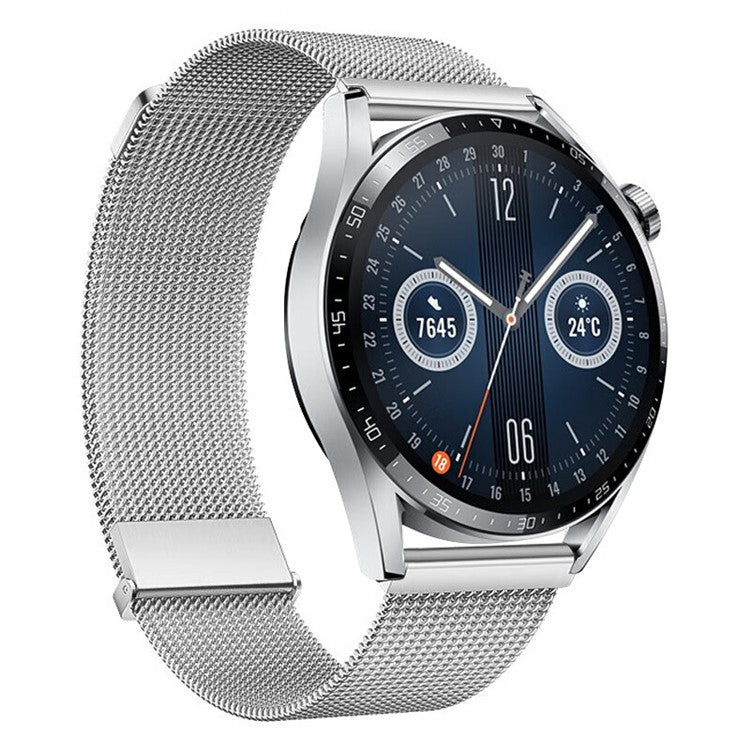 For Huawei Watch GT 3 42mm / Samsung Galaxy Watch3 41mm 20mm Magnetic Strap Replacement - Silver