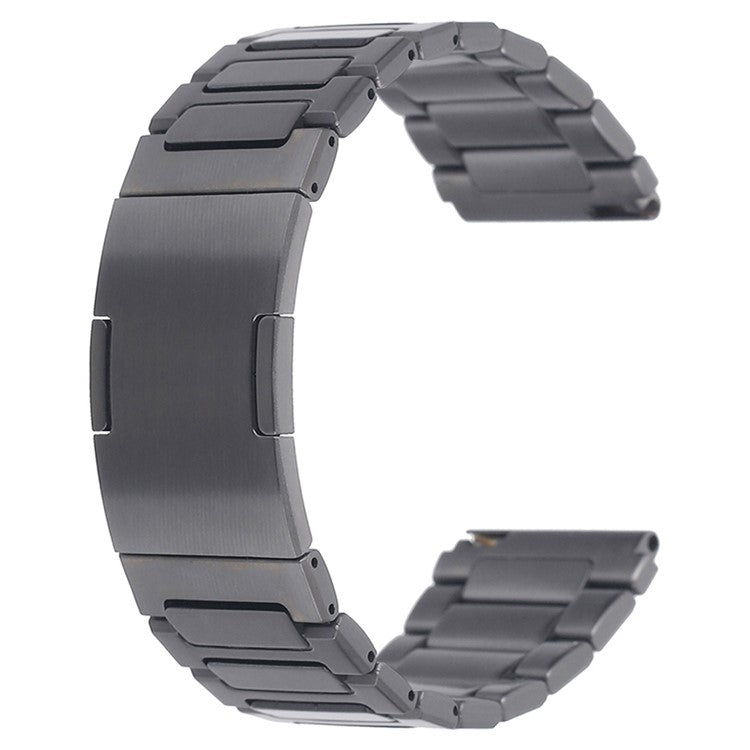For Huawei Watch GT 4 46mm / Watch 4 / Watch 4 Pro 22mm Stainless Steel Band Folding Buckle Watch Strap - Grey