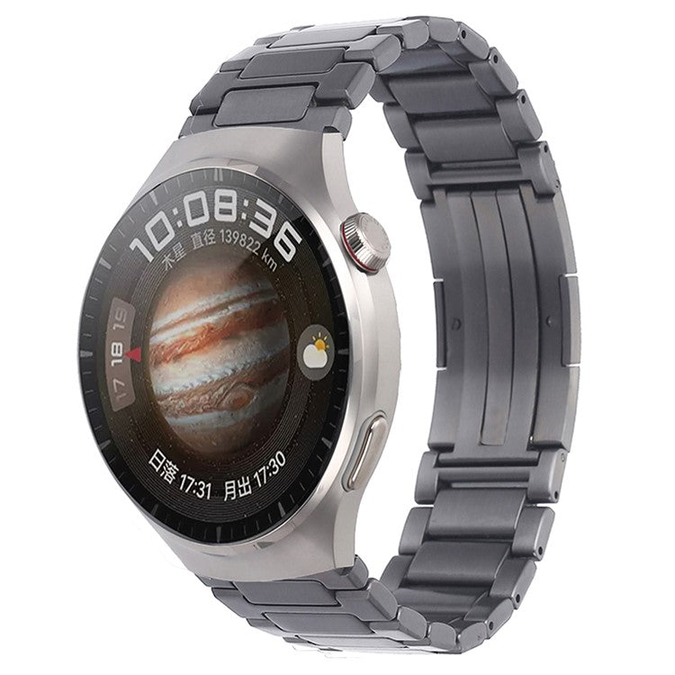 For Huawei Watch GT 4 46mm / Watch 4 / Watch 4 Pro 22mm Stainless Steel Band Folding Buckle Watch Strap - Grey