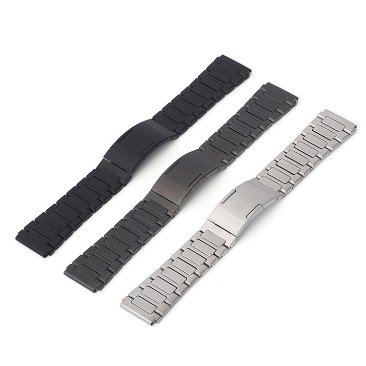 For Huawei Watch GT 4 46mm / Watch 4 / Watch 4 Pro 22mm Stainless Steel Band Folding Buckle Watch Strap - Grey