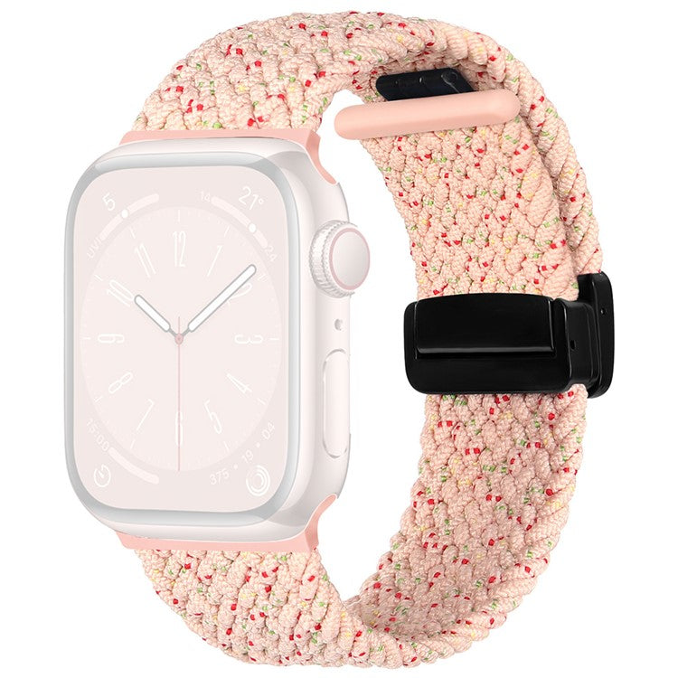 For Apple Watch 10 46mm / Ultra 2 / Ultra 49mm / 9 8 7 45mm / SE (2023) SE (2022) SE 6 5 4 44mm / 3 2 1 42mm Watch Strap Nylon Wristband - Starlight Pink