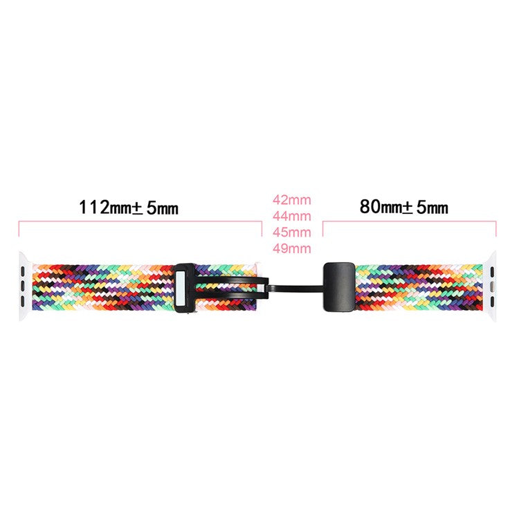 For Apple Watch 10 46mm / Ultra 2 / Ultra 49mm / 9 8 7 45mm / SE (2023) SE (2022) SE 6 5 4 44mm / 3 2 1 42mm Watch Strap Nylon Wristband - Starlight Pink