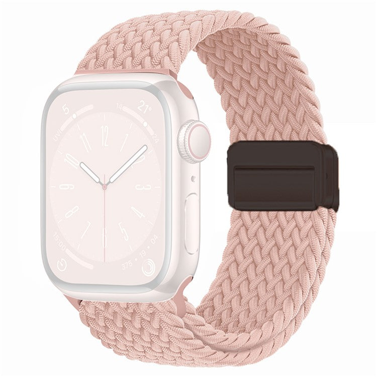 For Apple Watch 10 46mm / Ultra 2 / Ultra 49mm / 9 8 7 45mm / SE (2023) SE (2022) SE 6 5 4 44mm / 3 2 1 42mm Watch Strap Nylon Wristband - Milk Tea