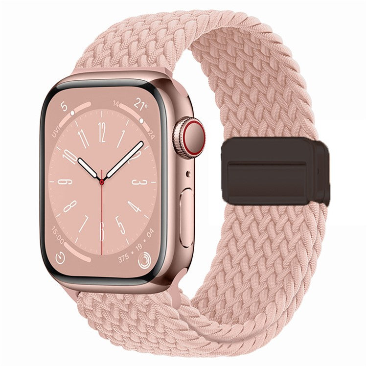 For Apple Watch 10 46mm / Ultra 2 / Ultra 49mm / 9 8 7 45mm / SE (2023) SE (2022) SE 6 5 4 44mm / 3 2 1 42mm Watch Strap Nylon Wristband - Milk Tea