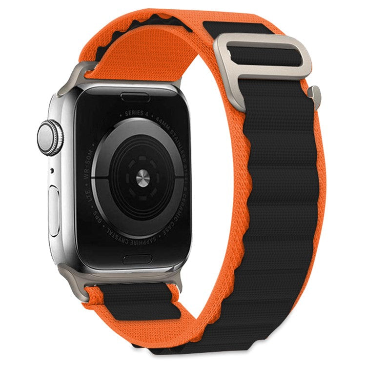 KALEBOL For Apple Watch Series 10 42mm / 9 8 7 41mm / SE (2023) SE (2022) SE 6 5 4 40mm / 3 2 1 38mm Watch Strap Nylon Loop Band - Orange+Black