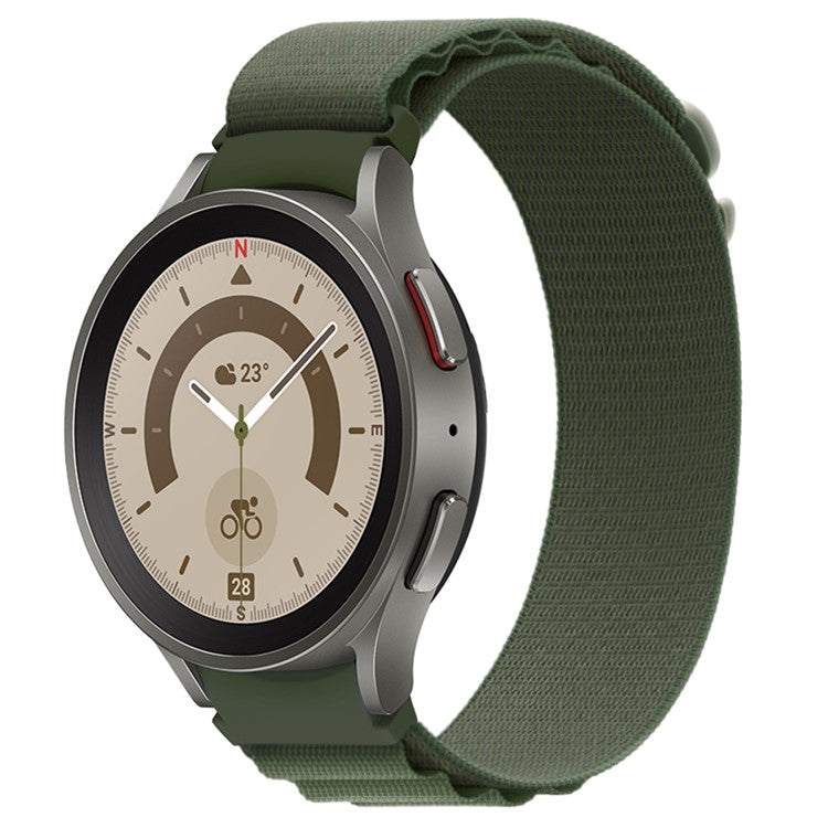 KALEBOL KLB-GSNL-001 For Samsung Galaxy Watch6 / Watch6 Classic / Watch 5 Nylon Watch Strap Adjustable Band - Army Green