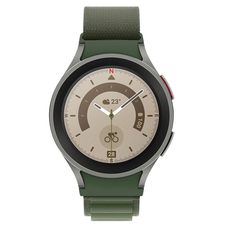 KALEBOL KLB-GSNL-001 For Samsung Galaxy Watch6 / Watch6 Classic / Watch 5 Nylon Watch Strap Adjustable Band - Army Green