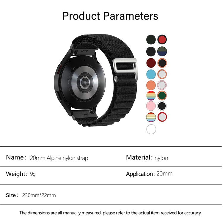 KALEBOL KLB-GSNL-001 For Samsung Galaxy Watch6 / Watch6 Classic Nylon Watch Band 20mm Wrist Strap - Orange