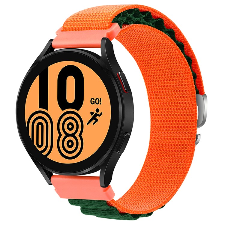 KALEBOL KLB-GSNL-001 For Samsung Galaxy Watch3 45mm / Huawei Watch GT4 46mm Watch Strap 22mm Nylon Wristband - Orange+Green