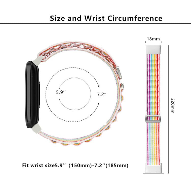 KALEBOL KLB-GSNL-001 for Xiaomi Mi Band 7 Pro Nylon Straps Soft Replacement Watch Band - Pink