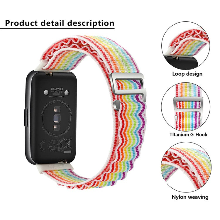KALEBOL KLB-GSNL-001 for Huawei Band 7 Wrist Band Adjustable Nylon Breathable Straps - Multi-color