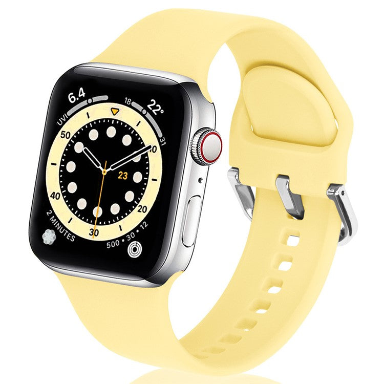 KALEBOL For Apple Watch Series 10 42mm / 9 8 7 41mm / SE (2023) SE (2022) SE 6 5 4 40mm / 3 2 1 38mm Silicone Watch Strap - Yellow