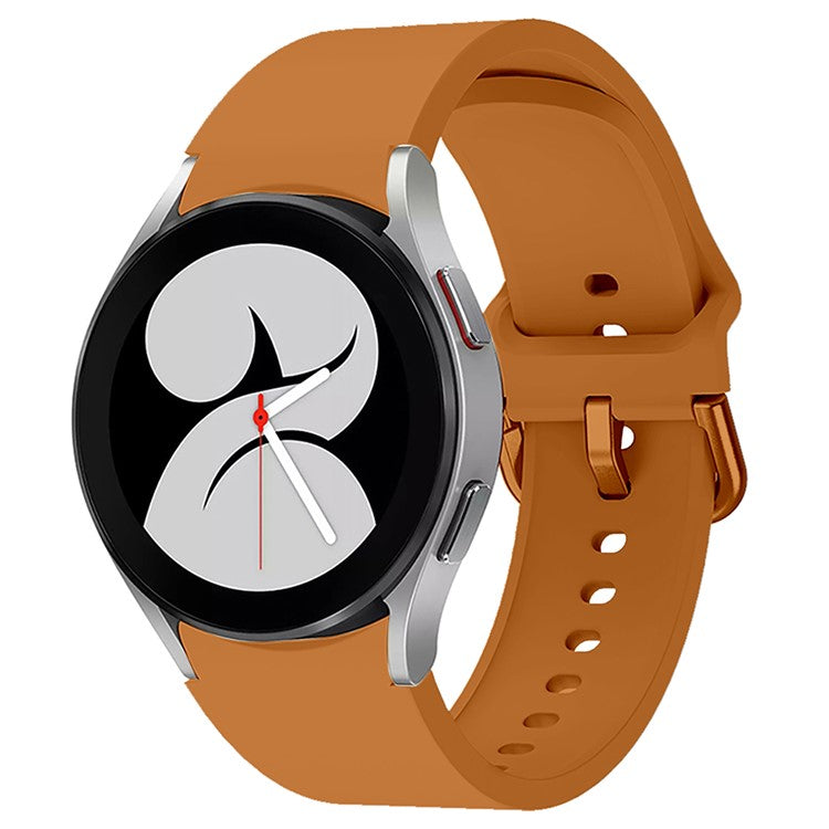KALEBOL For Samsung Galaxy Watch FE 40mm / Watch4 / Watch 5 / Watch6 Silicone Watch Bands Waterproof Soft Strap - Camel