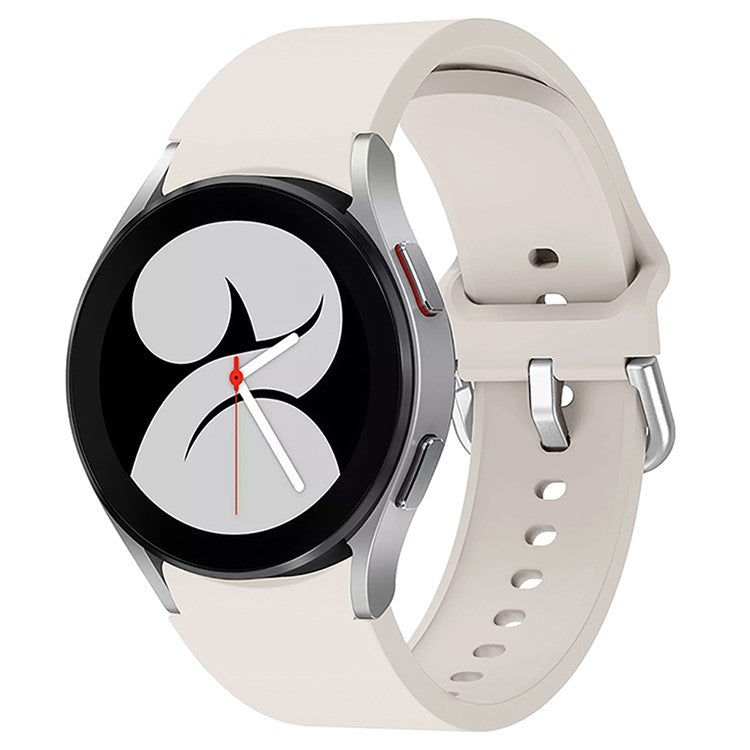 KALEBOL For Samsung Galaxy Watch FE 40mm / Watch4 / Watch 5 / Watch6 Silicone Watch Bands Waterproof Soft Strap - Starlight