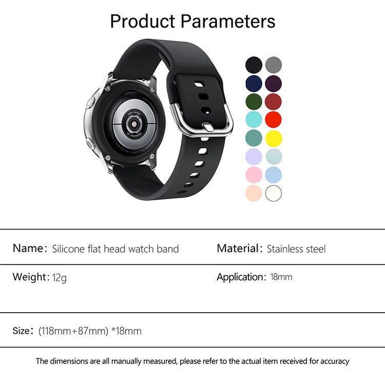 KALEBOL KLB-SXKGJ-001 18mm Universal Smartwatch Strap Silicone Replacement Wrist Band - Blue