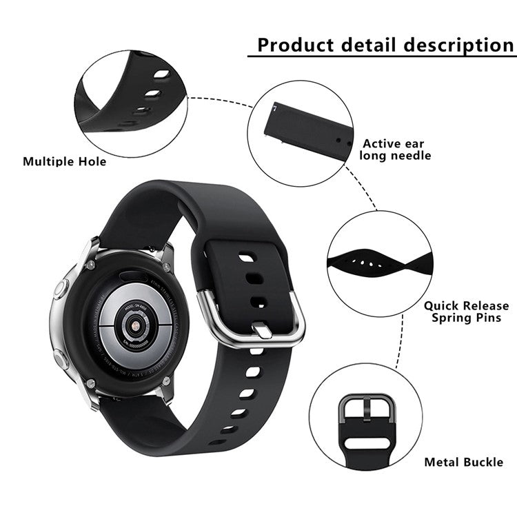 KALEBOL KLB-SXKGJ-001 22mm Universal Smartwatch Strap Solid Color Silicone Wrist Band - Baby Blue