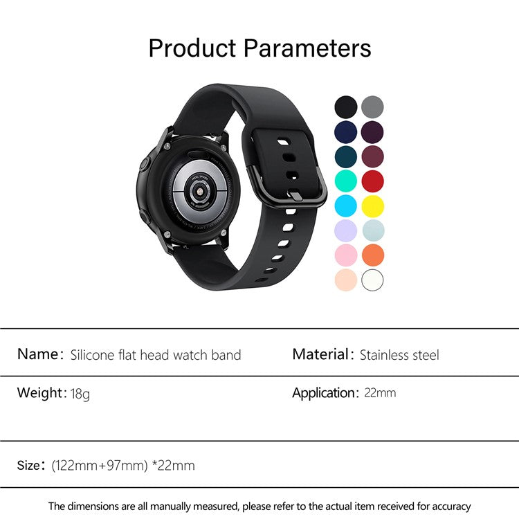 KALEBOL KLB-SXKGJ-001 22mm Universal Smartwatch Strap Solid Color Silicone Wrist Band - Baby Blue