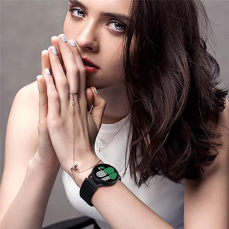 KALEBOL KLB-NLHH-001 For Samsung Galaxy Watch6 / Watch6 Classic Watch Strap 20mm Nylon Loop Band - Bright Pink