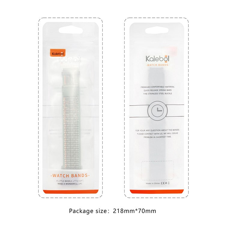 KALEBOL KLB-NLHH-002 For Samsung Galaxy Watch3 45mm / Huawei Watch GT4 46mm Nylon Band 22mm Watch Strap - Cream White