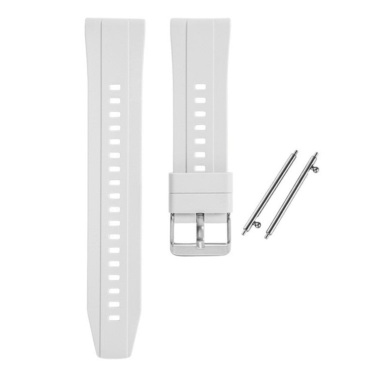 For Huawei Watch GT 4 41mm / Garmin Venu 3S 18mm Watch Strap Silicone Band Replacement - White