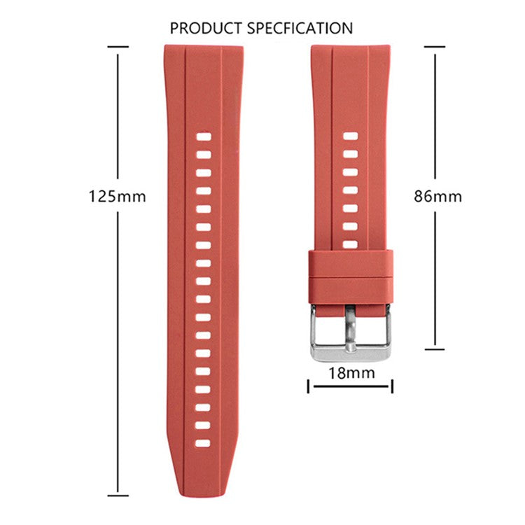 For Huawei Watch GT 4 41mm / Garmin Venu 3S 18mm Watch Strap Silicone Band Replacement - White