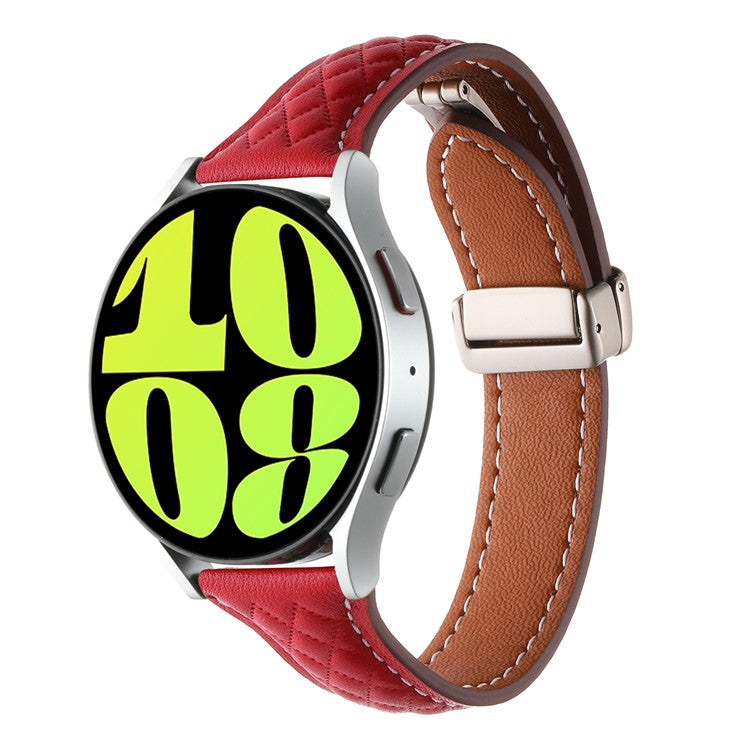 For Samsung Galaxy Watch3 45mm / Huawei Watch GT 4 46mm Watch Band 22mm Genuine Cow Leather Strap - Red
