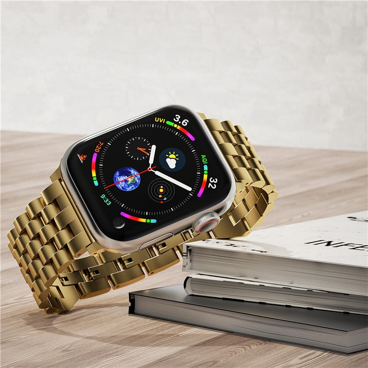 For Apple Watch Series 10 42mm / 9 8 7 41mm / SE (2023) SE (2022) SE 6 5 4 40mm / 3 2 1 38mm Metal Watchband - Gold