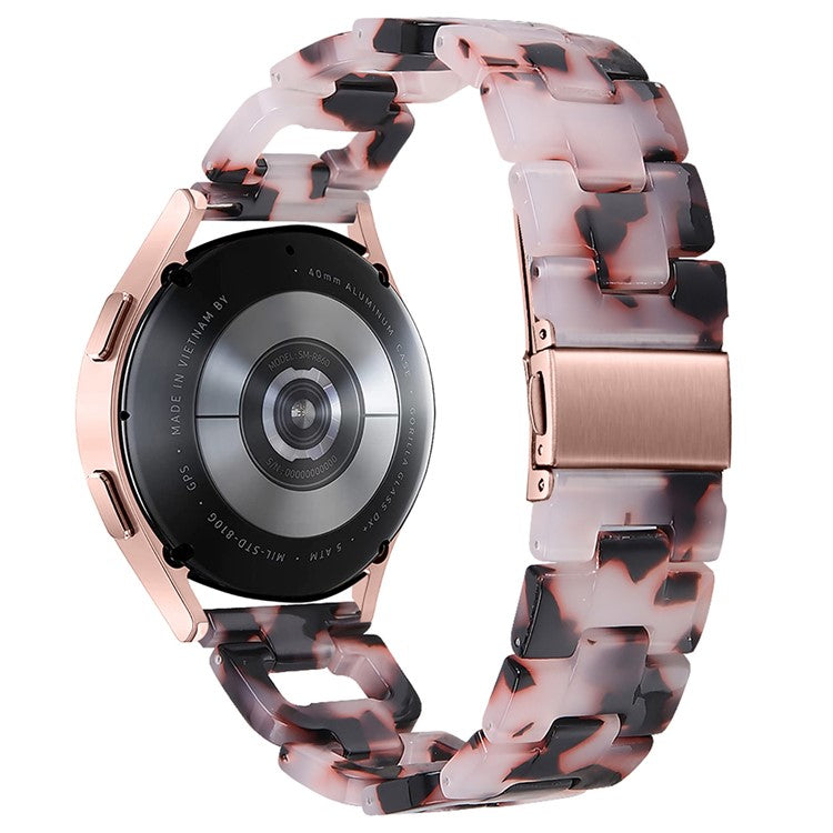 For Garmin Vivomove / Vivomove HR Watch Strap D-Shape Resin Bracelet Watchband - Pink+Black