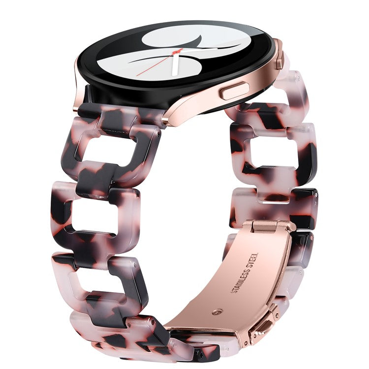 For Garmin Vivomove / Vivomove HR Watch Strap D-Shape Resin Bracelet Watchband - Pink+Black
