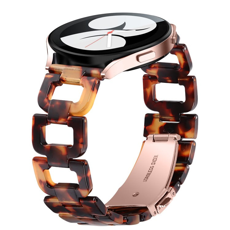 Watch Strap for Garmin Forerunner 645 / 645 Music D-Shape Resin Bracelet Watchband - Tortoiseshell