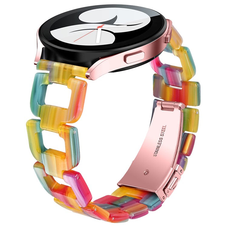 For Garmin Forerunner 245 / 245 Music Fashion D-Shape Resin Strap Bracelet Watchband - Rainbow