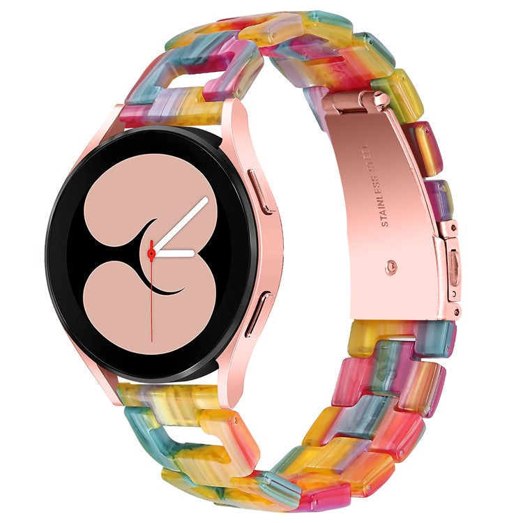 For Garmin Forerunner 245 / 245 Music Fashion D-Shape Resin Strap Bracelet Watchband - Rainbow