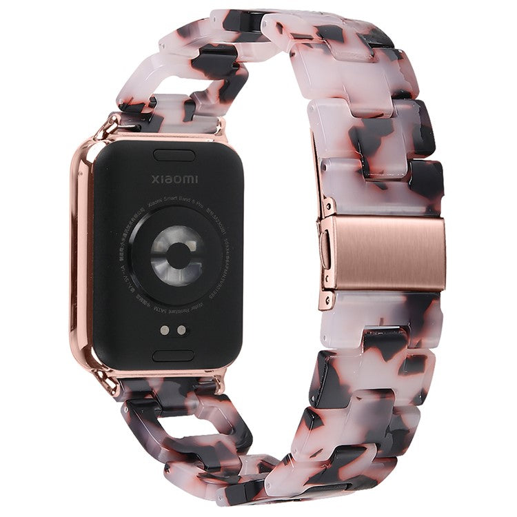 For Xiaomi Smart Band 8 Pro Smart Watch D-Shape Strap Resin Bracelet Watchband Replacement - Pink+Black