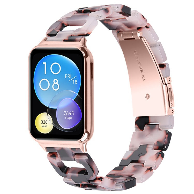 For Xiaomi Smart Band 8 Pro Smart Watch D-Shape Strap Resin Bracelet Watchband Replacement - Pink+Black