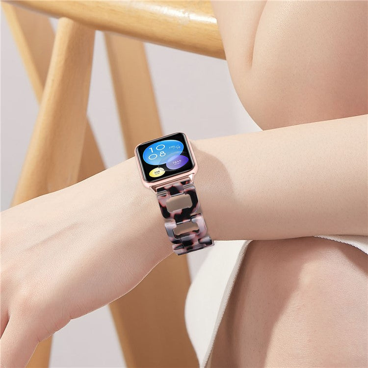 For Xiaomi Smart Band 8 Pro Smart Watch D-Shape Strap Resin Bracelet Watchband Replacement - Pink+Black