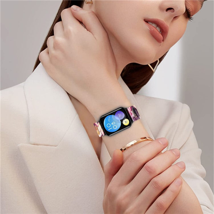 For Xiaomi Smart Band 8 Pro Smart Watch D-Shape Strap Resin Bracelet Watchband Replacement - Glitter Purple