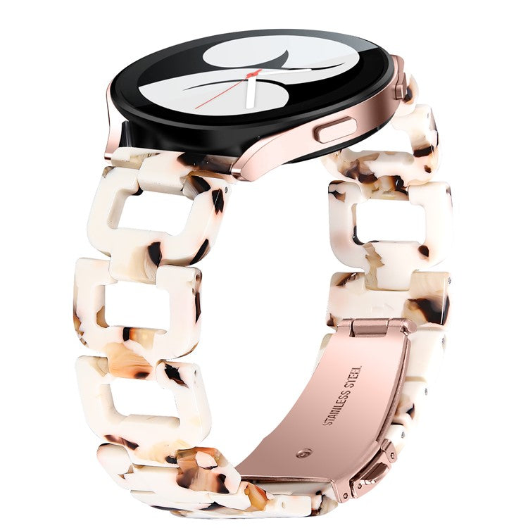 For Samsung Galaxy Watch 5 40mm / 44mm / Watch 5 Pro 45mm Smart Watch D-Shape Resin Bracelet Watchband - Nougat