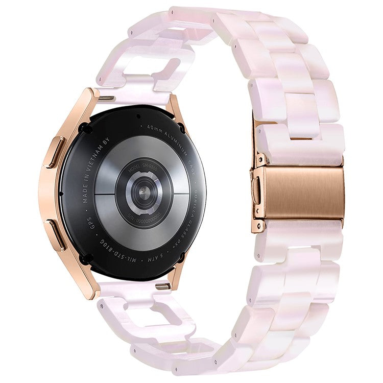 For Samsung Galaxy Watch 5 40mm / 44mm / Watch 5 Pro 45mm Smart Watch D-Shape Resin Bracelet Watchband - Mermaid Pink
