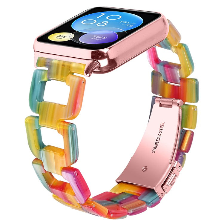 Watch Strap for Xiaomi Redmi Watch 4 D-Shape Resin Replacement Watchband - Rainbow
