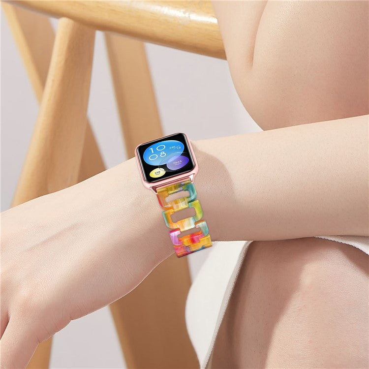 Watch Strap for Xiaomi Redmi Watch 4 D-Shape Resin Replacement Watchband - Rainbow