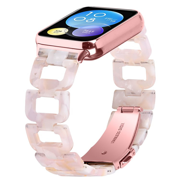 Watch Strap for Xiaomi Redmi Watch 4 D-Shape Resin Replacement Watchband - Pink Flower