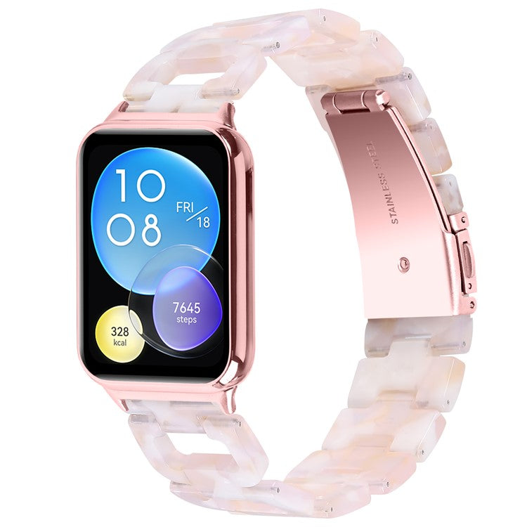 Watch Strap for Xiaomi Redmi Watch 4 D-Shape Resin Replacement Watchband - Pink Flower