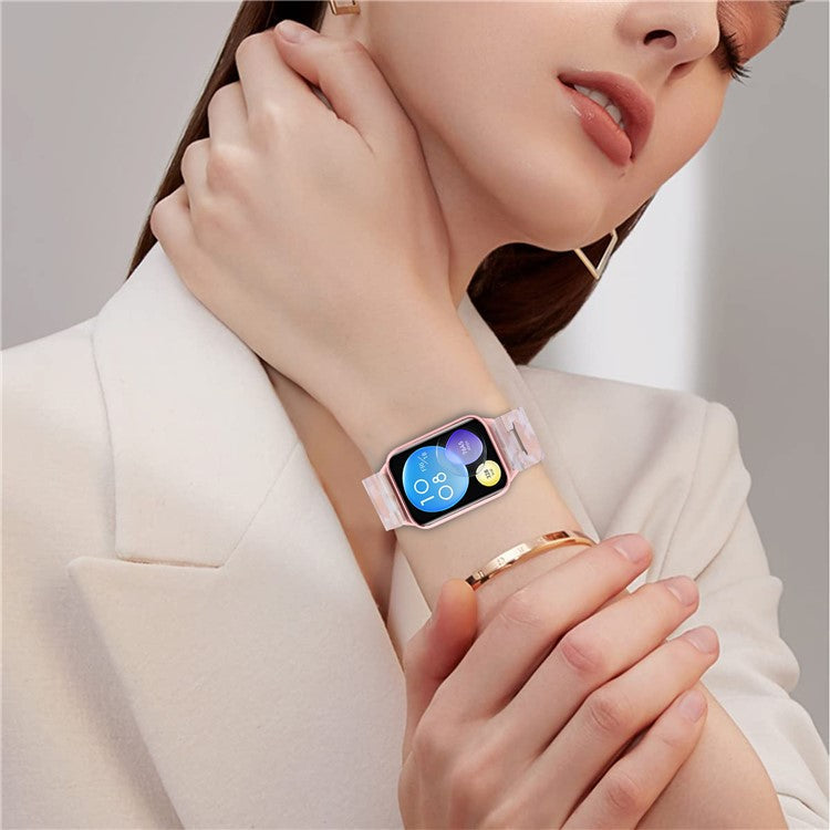 Watch Strap for Xiaomi Redmi Watch 4 D-Shape Resin Replacement Watchband - Pink Flower