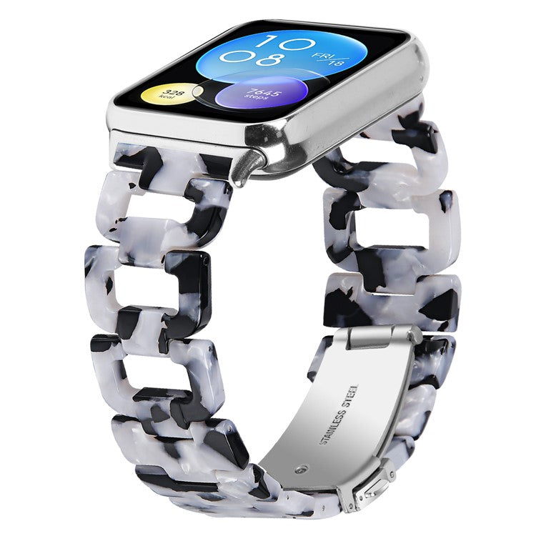 Watch Strap for Xiaomi Redmi Watch 4 D-Shape Resin Replacement Watchband - Black+White