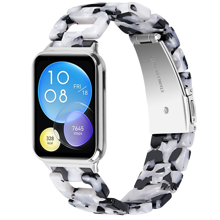 Watch Strap for Xiaomi Redmi Watch 4 D-Shape Resin Replacement Watchband - Black+White