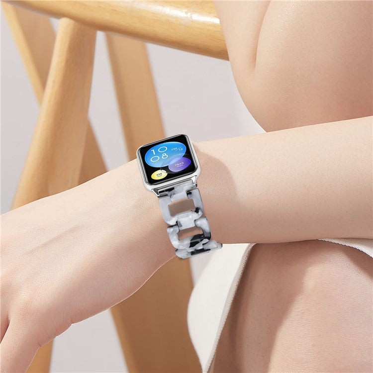 Watch Strap for Xiaomi Redmi Watch 4 D-Shape Resin Replacement Watchband - Black+White