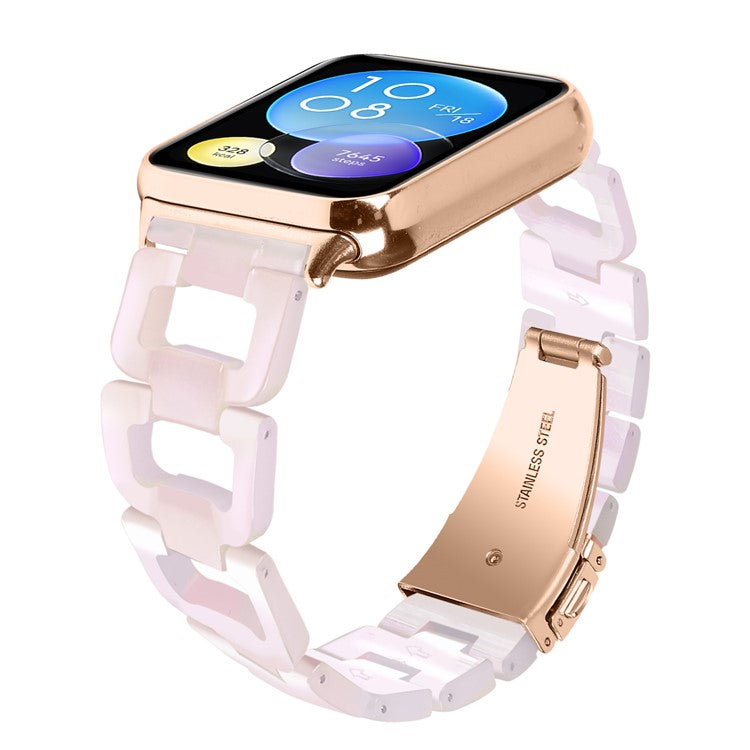Watch Strap for Xiaomi Redmi Watch 4 D-Shape Resin Replacement Watchband - Mermaid Pink